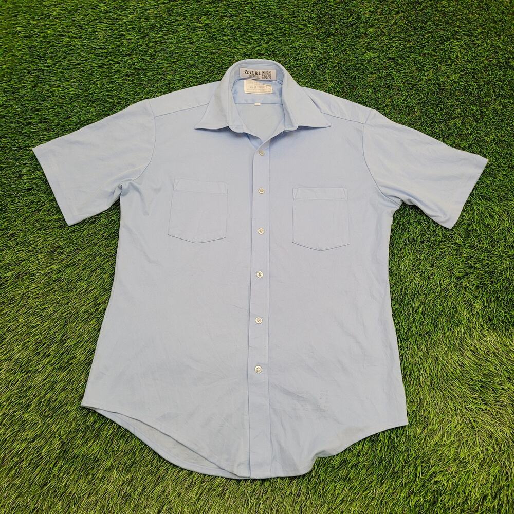 Vintage 80s Sears Disco Button Shirt M/L 21x30 Polyester